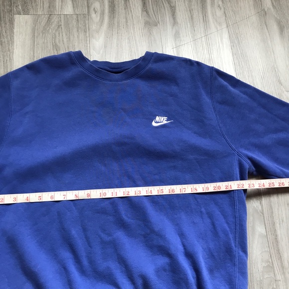 Nike Sweatshirt Blue Crewneck Long Sleeve Small Logo Mens L - Picture 5 of 9